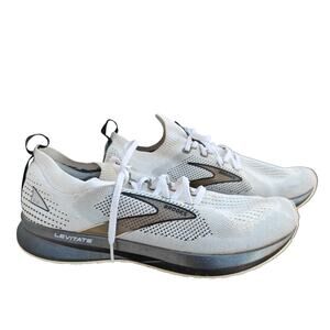 Brooks Levitate 5 Running Shoes White Gray Knit Lace Up Sneakers Womens 12